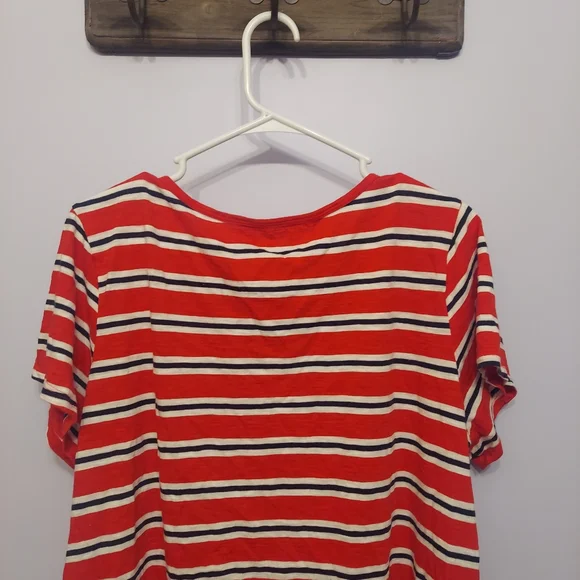 Maurices striped 2x criss-cross v neckline nautical colors plus size top - Picture 8 of 10